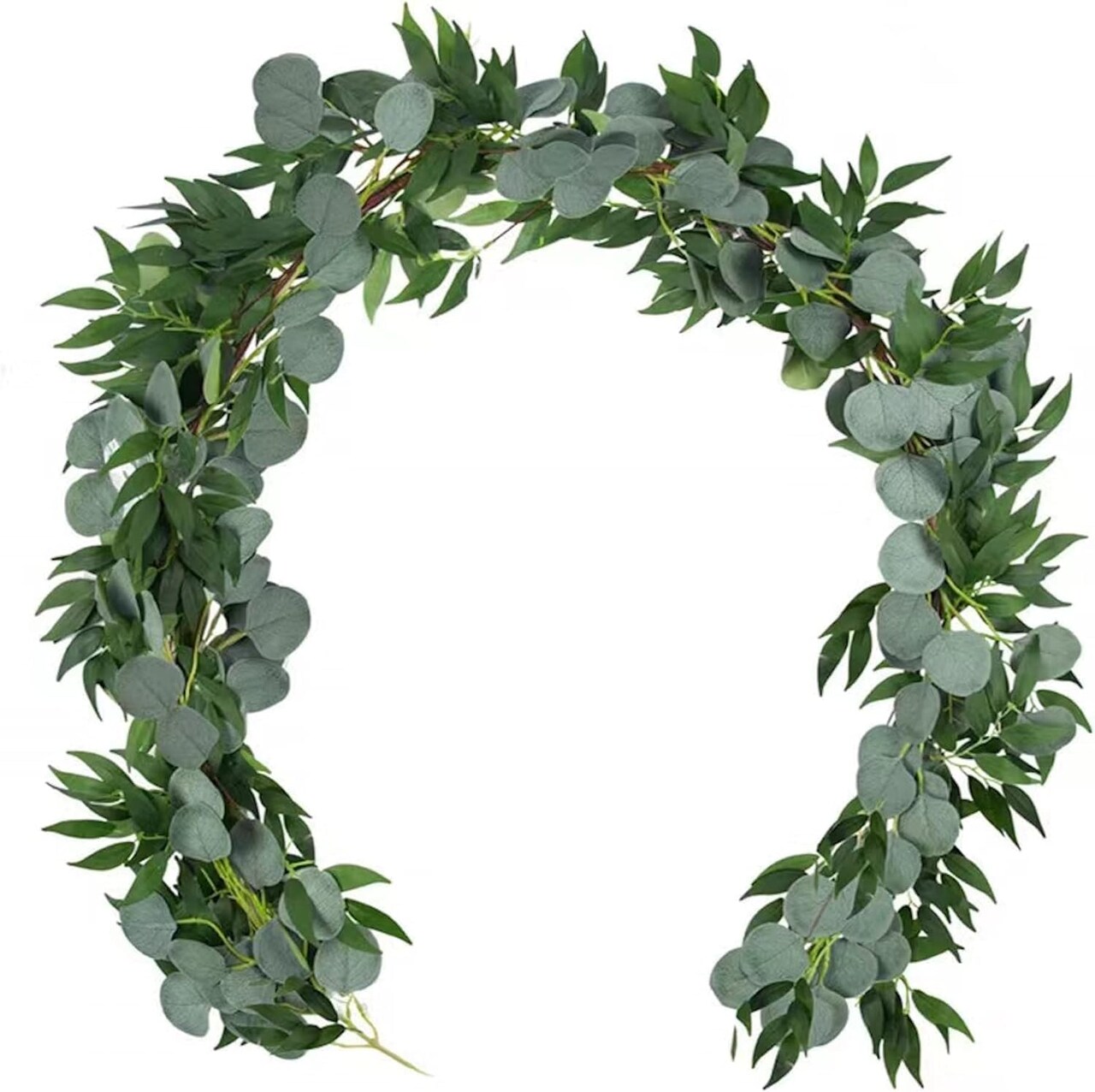 4-Pack 6.5 Ft Artificial Eucalyptus Garland with Willow Leaves